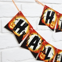 Гирлянда на ленте на Хэллоуин &laquo;Happy Halloween&raquo;, тыквы, длина 250 см.