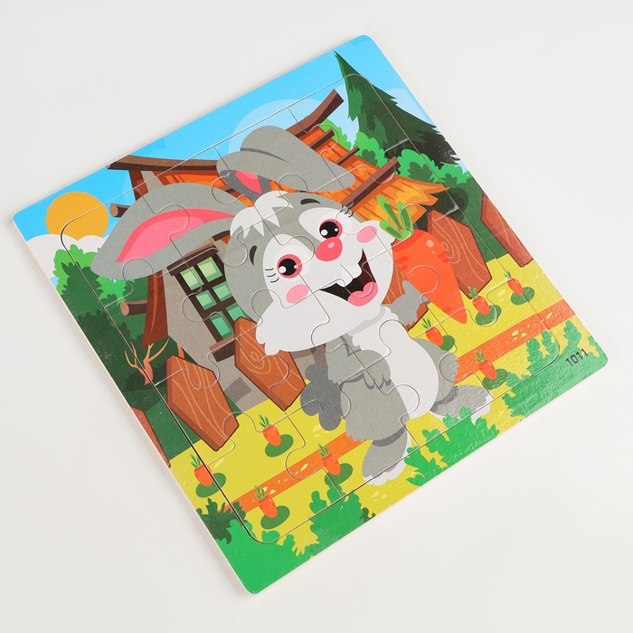 Деревянный пазл &laquo;Заяц&raquo;, 15 х 15 х 0,6 см