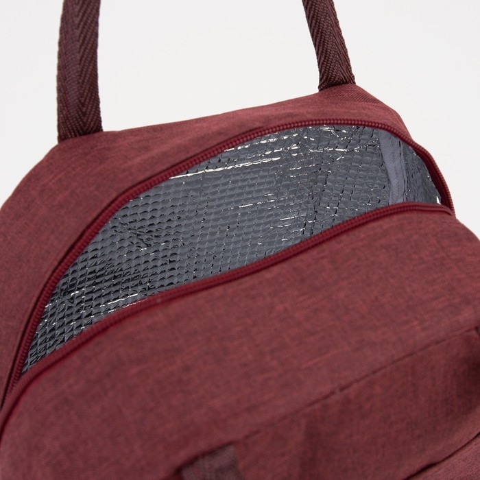 Термосумка на молнии 6 л, цвет бордовый Термосумка на молнии 6 л, цвет бордовый