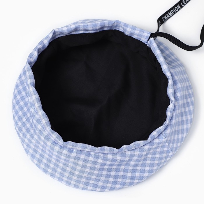 Берет в клетку, цвет голубой, р-р 56см Берет в клетку, цвет голубой, р-р 56см