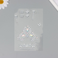 Наклейка пластик стразы "Узоры" МИКС 12х20,3 см