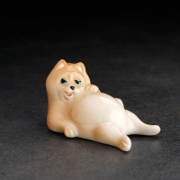 Сувенир "Кот ленивый" 4х4х7 см ,фарфор цвет МИКС