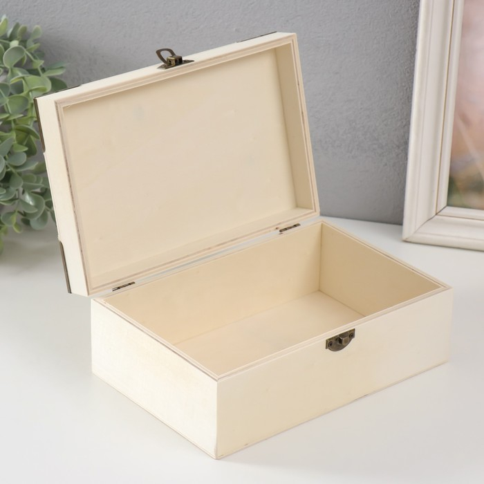 Шкатулка для росписи дерево Шкатулка для росписи дерево "С уголками" 8,5х22х14,5 см