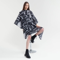 Пеньюар парикмахерский, цвет чёрный/белый Пеньюар парикмахерский, цвет чёрный/белый