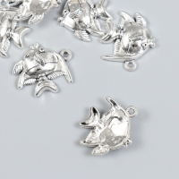 Декор для творчества металл "Рыба. Мавританский идол" набор 7 шт серебро 2,2х2,5 см Декор для творчества металл "Рыба. Мавританский идол" набор 7 шт серебро 2,2х2,5 см