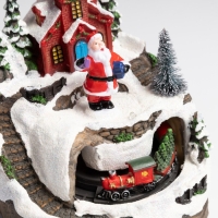 Светодиодная фигура «Поезд и Дед Мороз» 16 × 10 × 12 см, полистоун, батарейки АААх2 (не в комплекте), USB, свечение тёплое белое Светодиодная фигура «Поезд и Дед Мороз» 16 × 10 × 12 см, полистоун, батарейки АААх2 (не в комплекте), USB, свечение тёплое белое