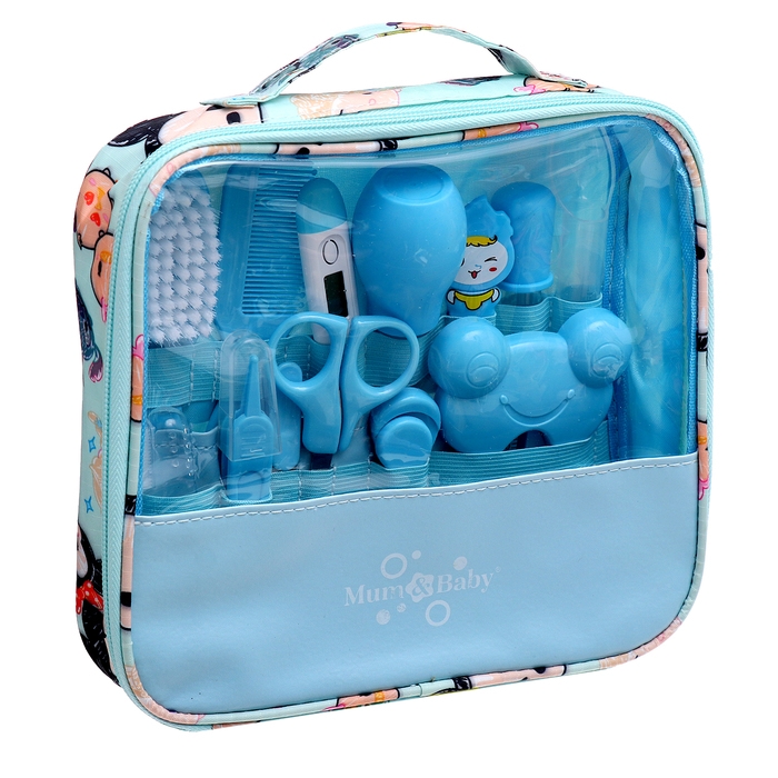 Гигиенический набор по уходу за новорожденным, 13 предметов, цвет голубой Гигиенический набор по уходу за новорожденным, 13 предметов, цвет голубой