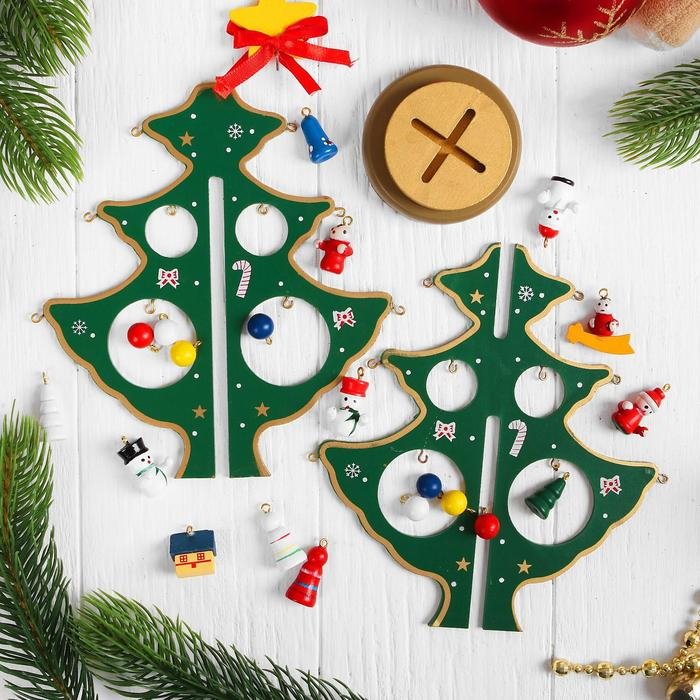 Сувенир новогодний Сувенир новогодний "Елка на подставке" (градиент, цвет микс)