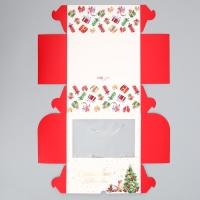 Коробка складная на 6 капкейков с окном &laquo;Счастливого Нового года&raquo;, 25 х 17 х 10 см, Новый год