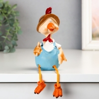 Сувенир полистоун "Курочка в косыночке/Петушок в шляпке" длинные ножки МИКС 21,5х10,5х8,5 см