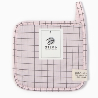 Прихватка Этель "Клетка" 19х19 см, 80% хл, 20% пэ, сатин 110 г/м2 Прихватка Этель "Клетка" 19х19 см, 80% хл, 20% пэ, сатин 110 г/м2