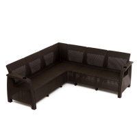 Набор садовой мебели "Ротанг": диван угловой, стол + 2 кресла Набор садовой мебели "Ротанг": диван угловой, стол + 2 кресла