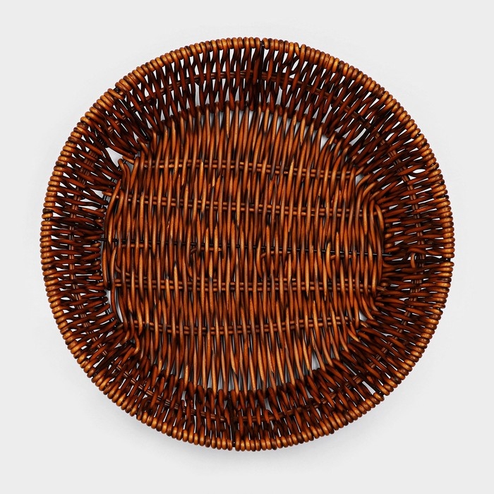 Корзинка для подачи Доляна «Огайо», d=25,5 см, круглая, цвет коричневый Корзинка для подачи Доляна «Огайо», d=25,5 см, круглая, цвет коричневый