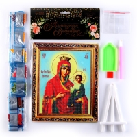 Алмазная вышивка с частичным заполнением &laquo;Богородица&raquo; 21 &times; 25 см, холст, ёмкость