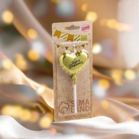 Свеча в торт "Воздушный шарик. Сердечко", 5,5 см. золотая Свеча в торт "Воздушный шарик. Сердечко", 5,5 см. золотая