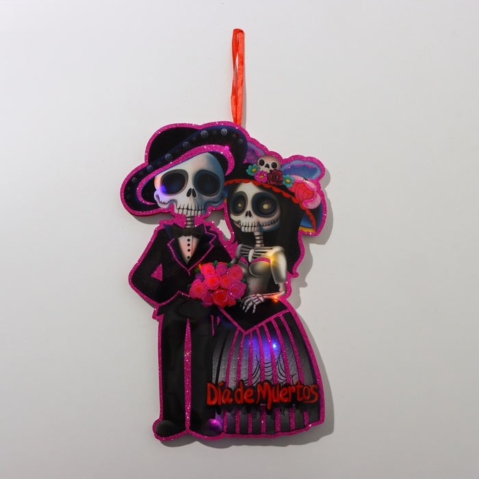 Декоративное светящиеся украшение (подвеска) Декоративное светящиеся украшение (подвеска) "Счастливая пара" 36,5х24 см