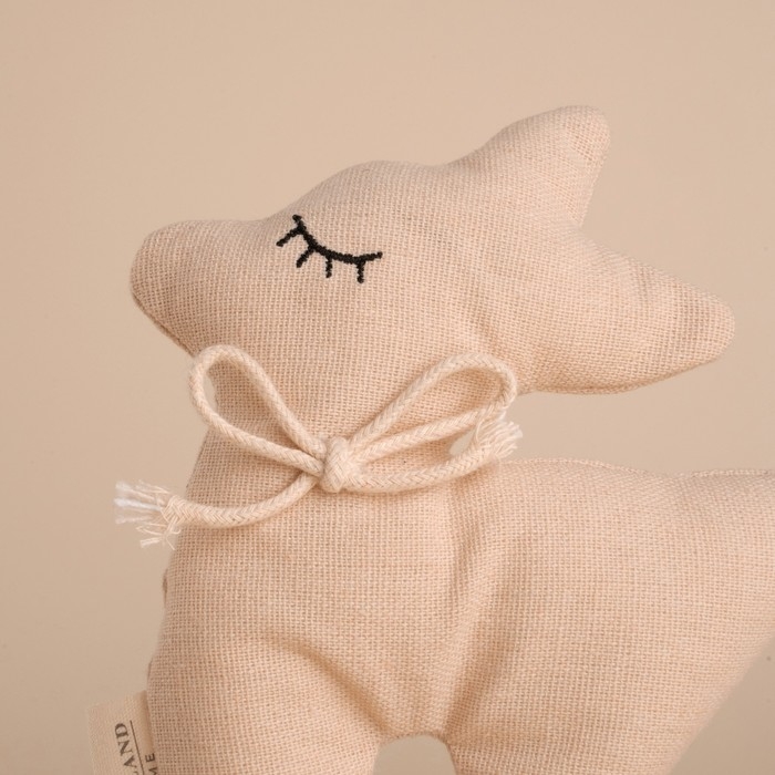 Мягкая игрушка &laquo;Оленёнок&raquo;, 15 см, цвет бежевый, с бантиком