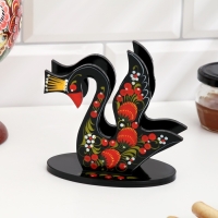 Салфетница &laquo;Лебедь&raquo;, 7 х 12 см, хохлома