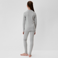 Термобелье для девочки (лонгслив, легинсы) цвет серый меланж, рост 128