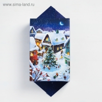 Коробка - конфета подарочная новогодняя складная &laquo;Новогодняя деревушка&raquo;, 18 х 28 х 10 см, Новый год