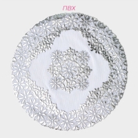Салфетки сервировочные на стол Доляна &laquo;Цветы&raquo;, ажурные, d=30 см, 4 шт, ПВХ, цвет серебряный