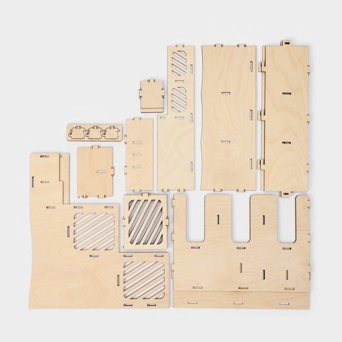 Подставка - органайзер деревянный Доляна &laquo;Барный&raquo;, под стаканы, крышки, трубочки, салфетки, 29,4&times;29,4&times;29,4 см