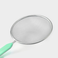 Сито для просеивания с ручкой Доляна &laquo;Хозяюшка&raquo;, d=14 см, цвет зелёный