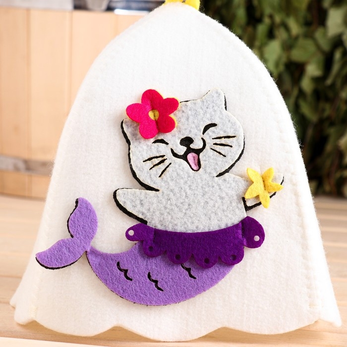 Шапка для бани с аппликацией Шапка для бани с аппликацией "Аттина"