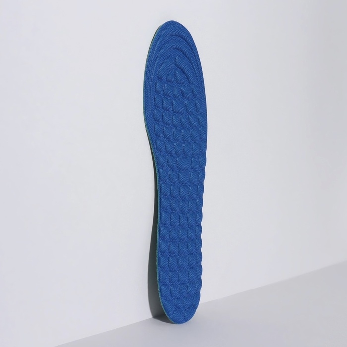 Стельки для обуви, универсальные, массажные, р-р RU до 44 (р-р Пр-ля до 46), 28 см, пара, цвет синий