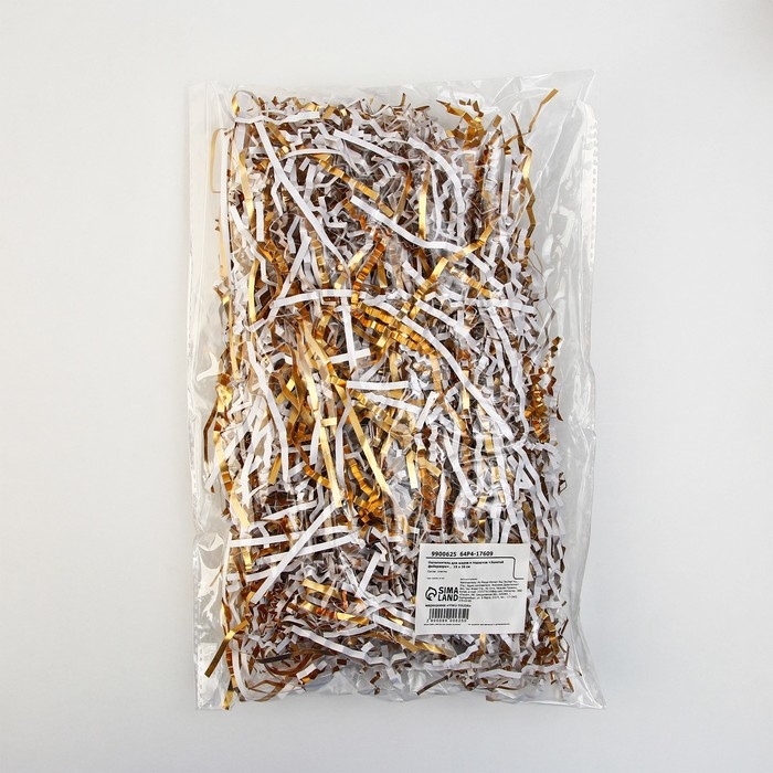 Наполнитель для шаров и подарков, упаковка, &laquo;Золотой фейерверк&raquo; , 15 х 26 см