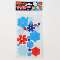 Наклейки из фетра &laquo;Снежинки&raquo;, 11 х 18,5 см, 26 шт