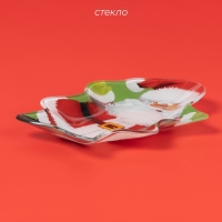 Блюдо сервировочное стеклянное Доляна «Дед Мороз», 19,5×14 см Блюдо сервировочное стеклянное Доляна «Дед Мороз», 19,5×14 см