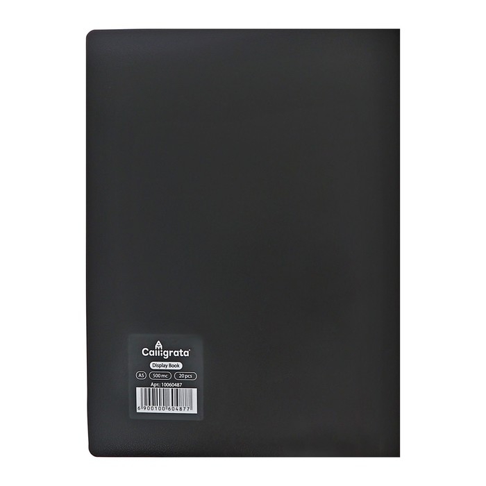 Папка с 20 вкладышами А5, 500 мкм, Calligrata, текстура Папка с 20 вкладышами А5, 500 мкм, Calligrata, текстура "песок", черная