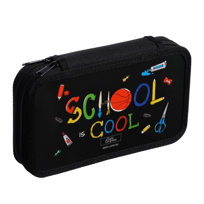 Пенал 2 секции, 125 х 205 х 40 мм, Calligrata 30П26/2 School, ламинированный картон Пенал 2 секции, 125 х 205 х 40 мм, Calligrata 30П26/2 School, ламинированный картон