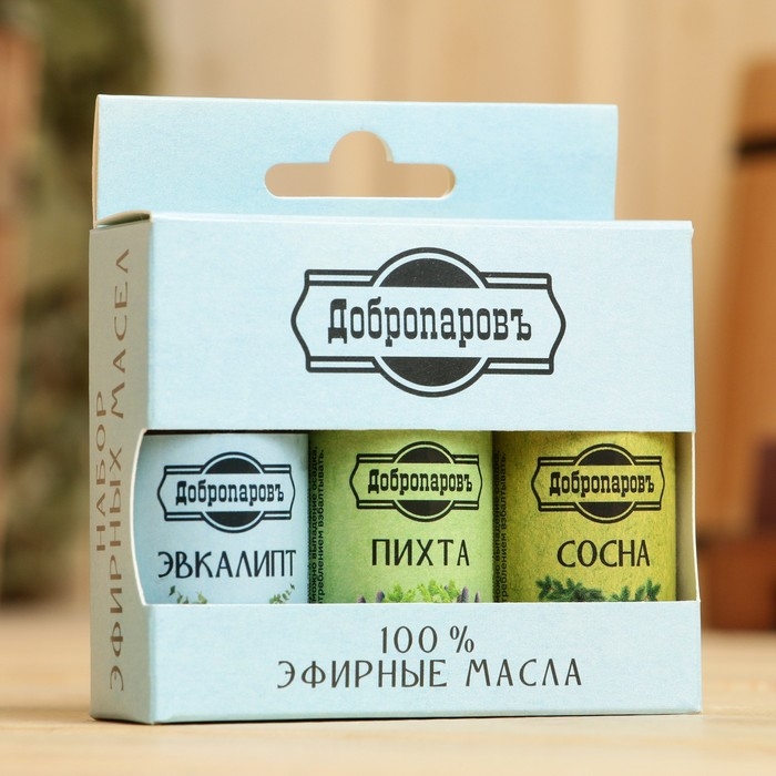 Набор эфирных масел эвкалипт, пихта, сосна, Набор эфирных масел эвкалипт, пихта, сосна, "Добропаровъ", 3 шт по 17 мл