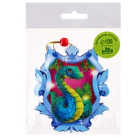 Ёлочная игрушка - подвеска деревянная &laquo;Новый год! Змея в снежинке&raquo;, символ года 2025