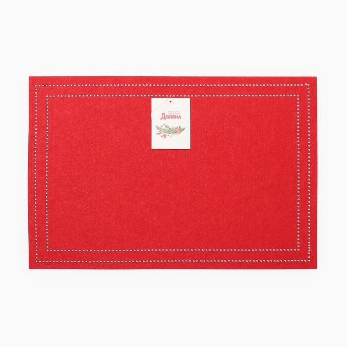 Набор декоративных салфеток "Стиль" цв.красный 30х40&plusmn;5см-4 шт, фетр