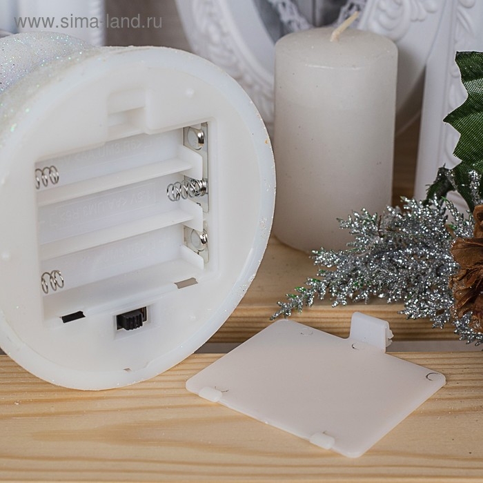 Светодиодная фигура &laquo;Свеча с Дедом Морозом&raquo; 10 &times; 26 &times; 10 см, пластик, блёстки, батарейки ААх3 (не в комплекте), свечение RGB