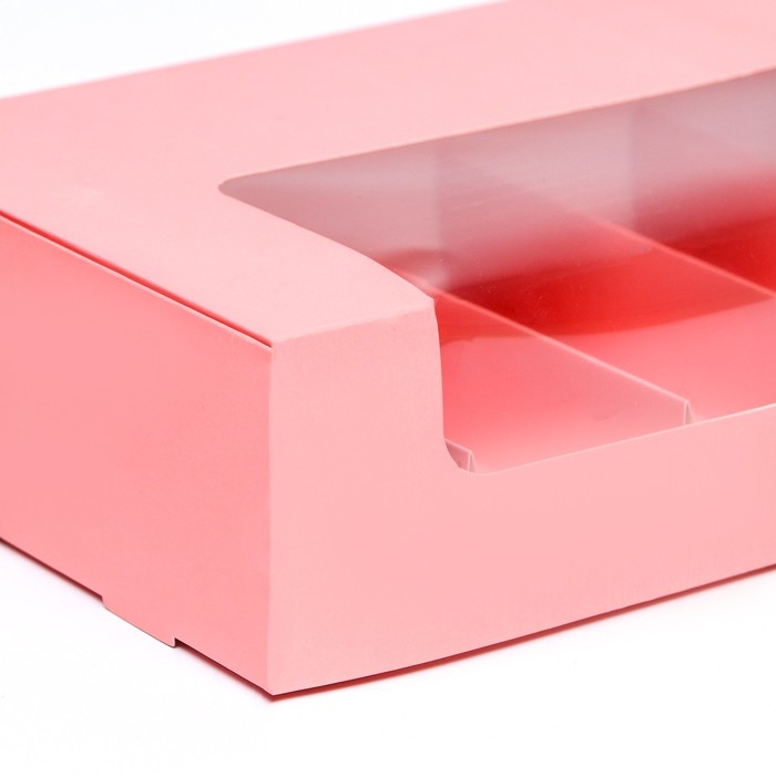Коробка складная, под 5 эклеров розовый, 25 х 15 х 6,6 см Коробка складная, под 5 эклеров розовый, 25 х 15 х 6,6 см