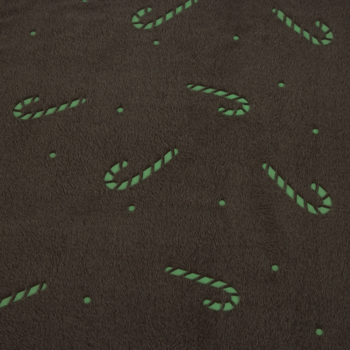 Плед с рукавами светящийся в темноте Этель Candy cane 150*200, 100% п/э, 220 гр/м2