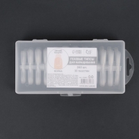 Гелевые типсы для наращивания ногтей, 240 шт, форма мягкий квадрат, полное матовое покрытие, в контейнере, цвет прозрачный Гелевые типсы для наращивания ногтей, 240 шт, форма мягкий квадрат, полное матовое покрытие, в контейнере, цвет прозрачный