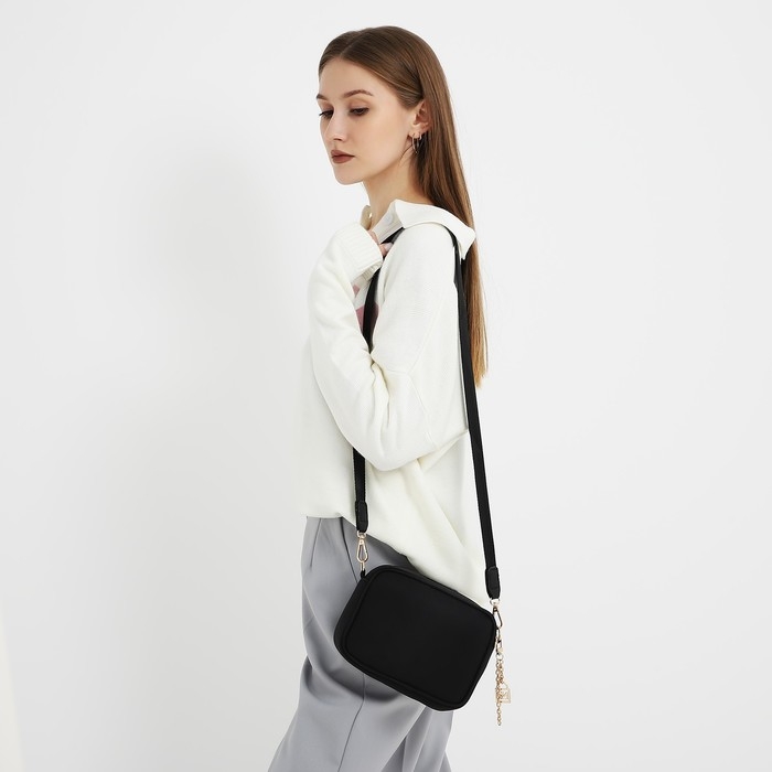 Сумка женская текстильная NK классика, 19х14х6 см, чёрный цвет