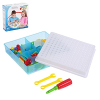 Конструктор Болтовая мозаика &laquo;Объёмные фигуры&raquo;, с отвёрткой и основанием, 189 деталей