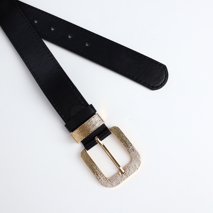 Ремень женский, ширина 3 см, пряжка металл, цвет чёрный Ремень женский, ширина 3 см, пряжка металл, цвет чёрный