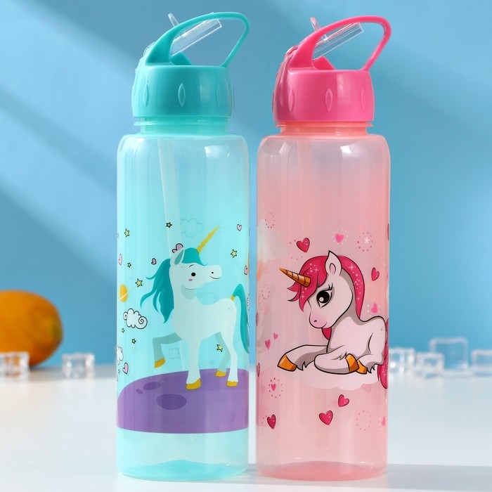 Бутылка &laquo;Единороги&raquo;, 850 мл, цвет МИКС