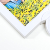 Фоторамка пластик на 3 фото 10х15 см "Дерево-косичка" белая 32,5х26,5х2 см