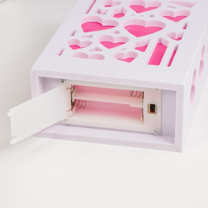 Ночник Ночник "Сердца влюбленных" LED от батареек 2хААА красный 5,5х10х15,5см RISALUX