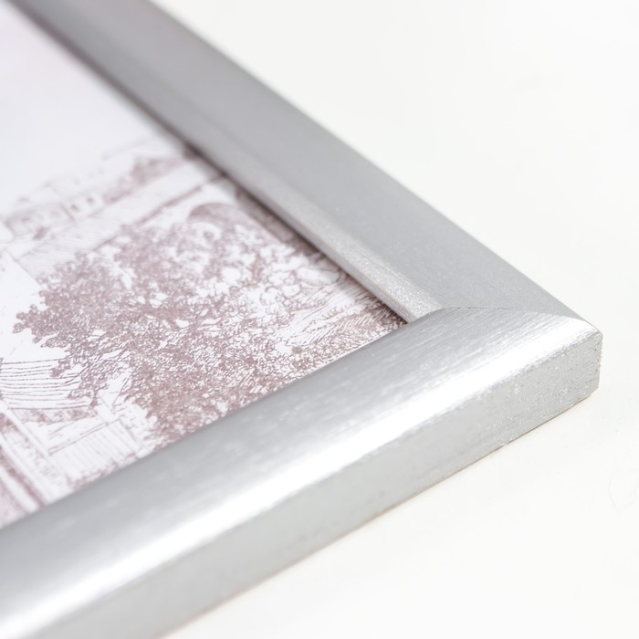 Фоторамка сосна с19 серебро 10х15 см (пластиковый экран)