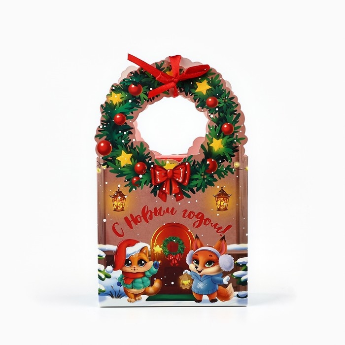 Коробка новогодняя складная &laquo;Новогодний домик&raquo; 12.3 х 21 х 5.3 см, Новый год