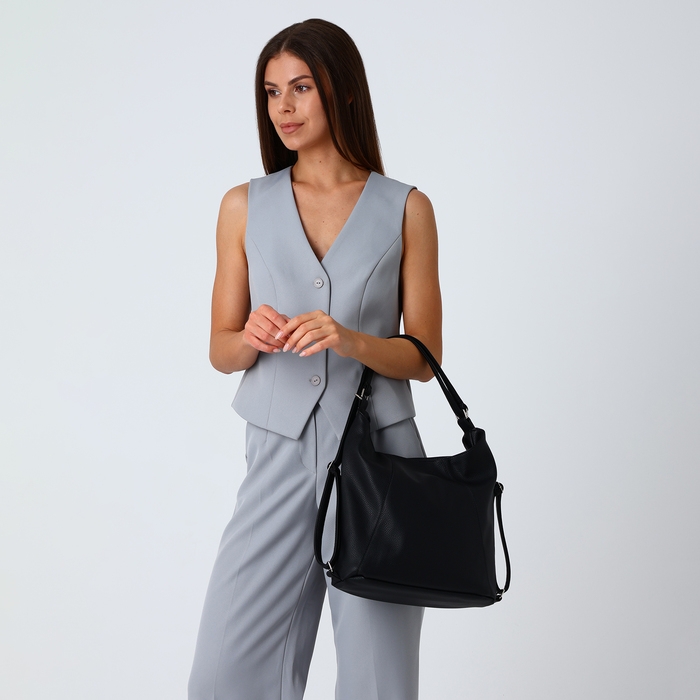 Сумка женская мешок на молнии, цвет чёрный Сумка женская мешок на молнии, цвет чёрный